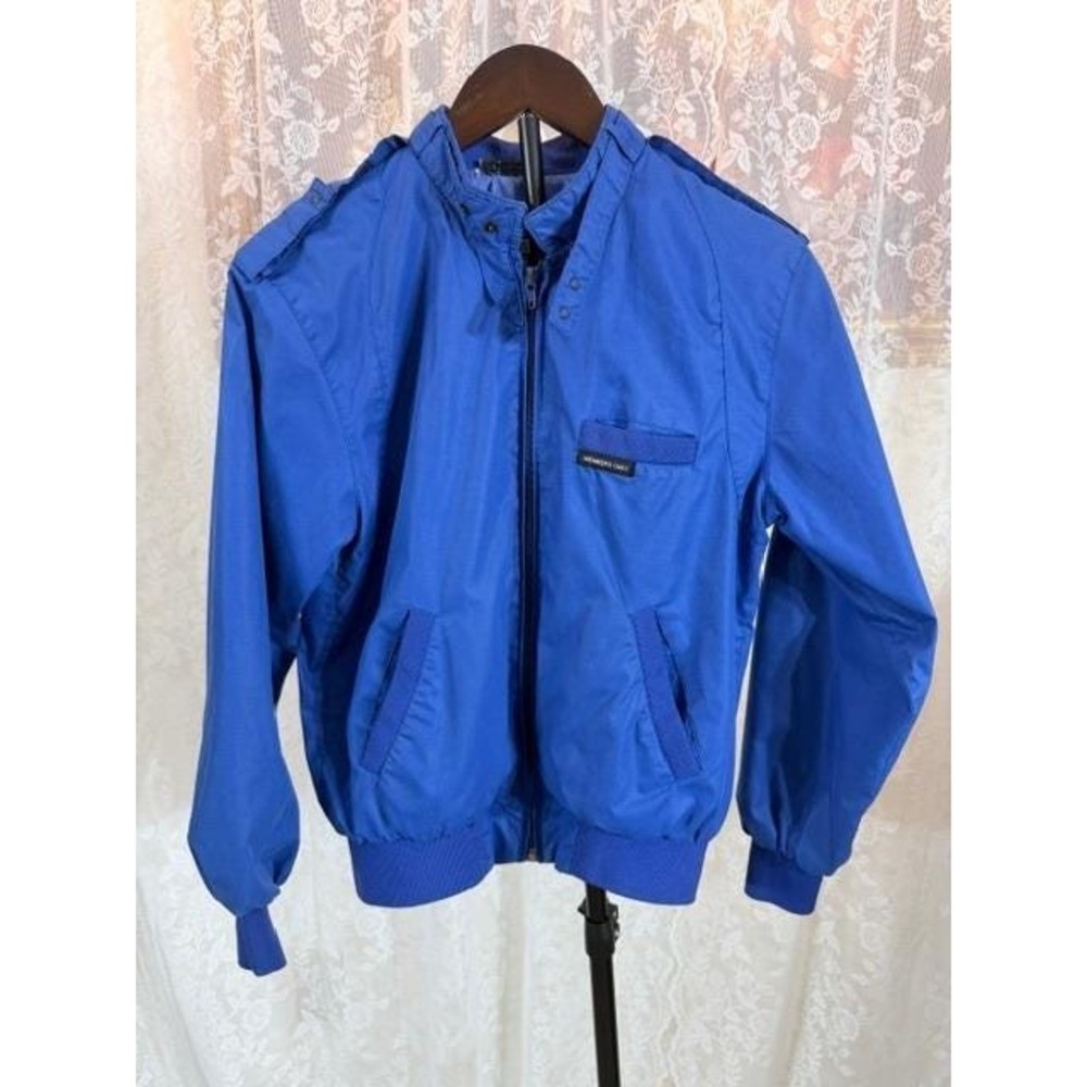 Vintage 1980's Members Only Racer Jacket Royal Blue Size 16/ Small Ladies